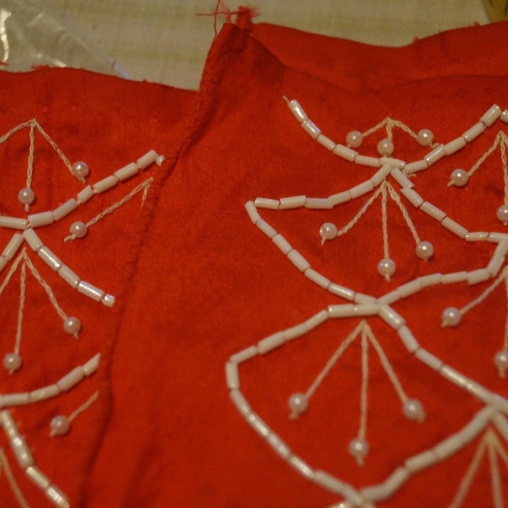 Silk Fabric with beaded detail (0ver 4 yards)